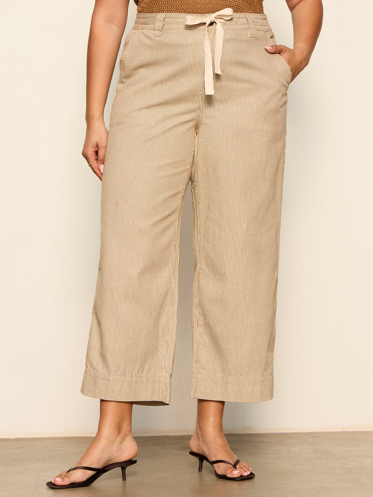 LILY CROPPED PANT LIDO STRIPE | Sanctuary Clothing