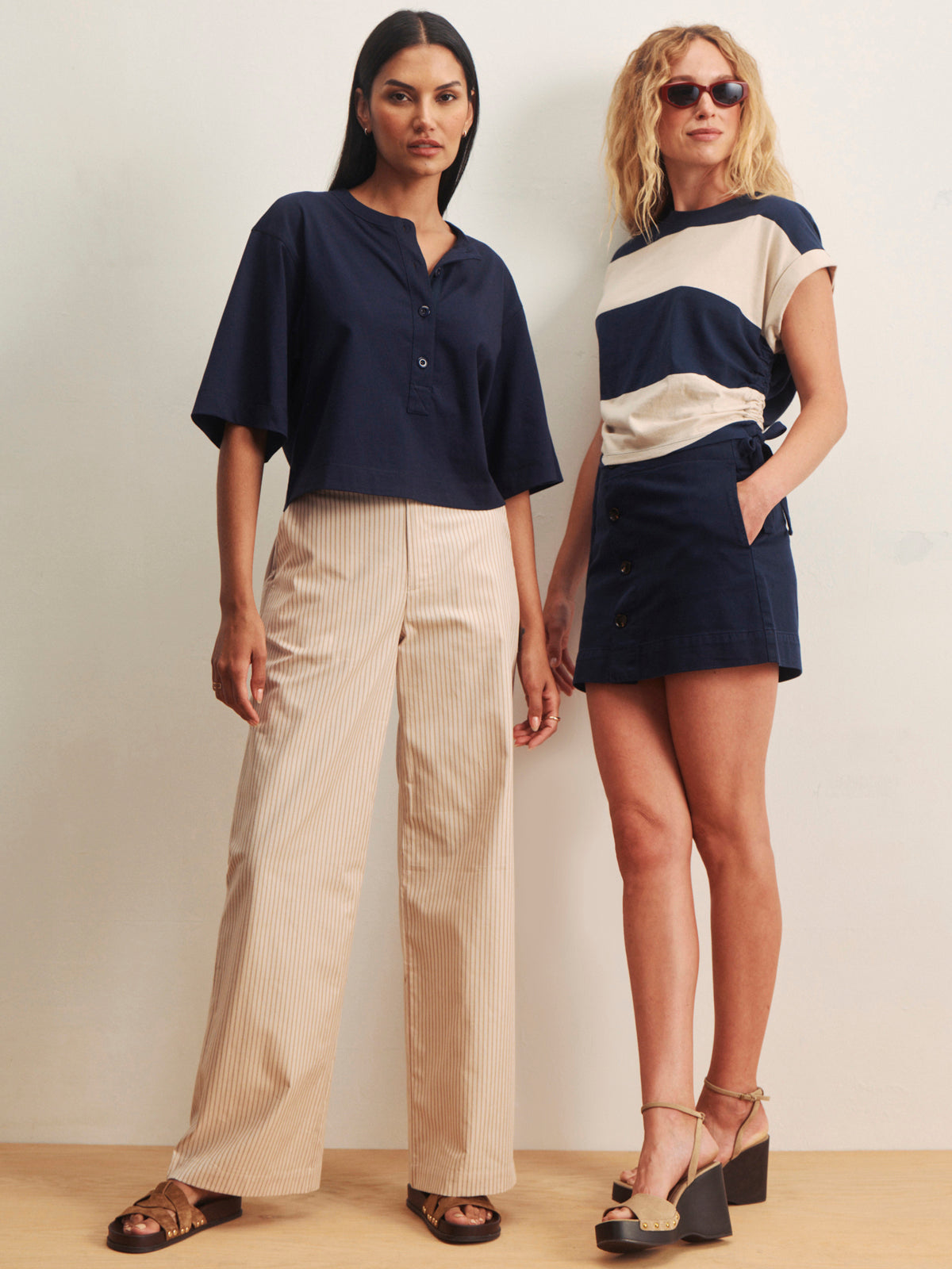 ELOISE STRIPE TROUSER DARK OPAL PINSTRIPE | Sanctuary Clothing