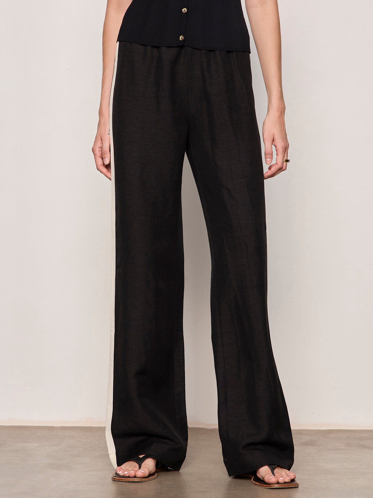 CASUAL TRACK PANT BLACK / SUMMER SAND | Sanctuary Clothing