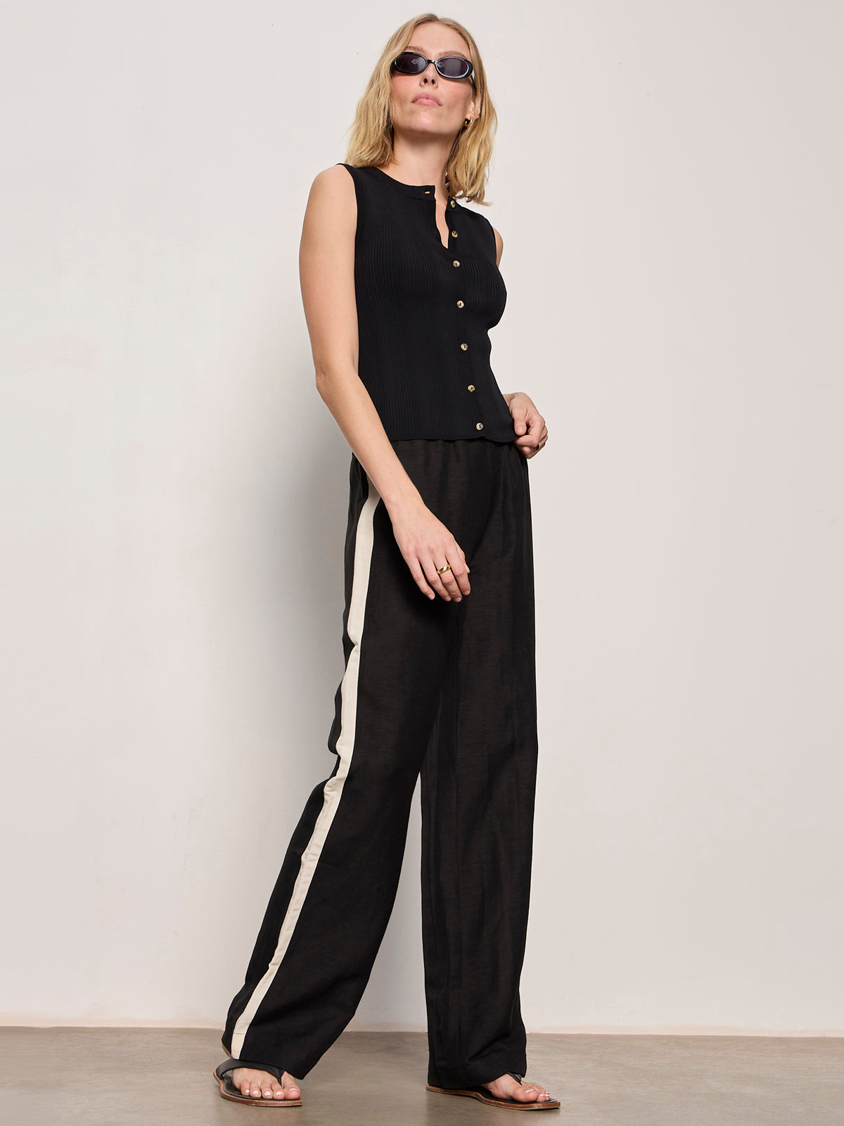 CASUAL TRACK PANT BLACK / SUMMER SAND | Sanctuary Clothing