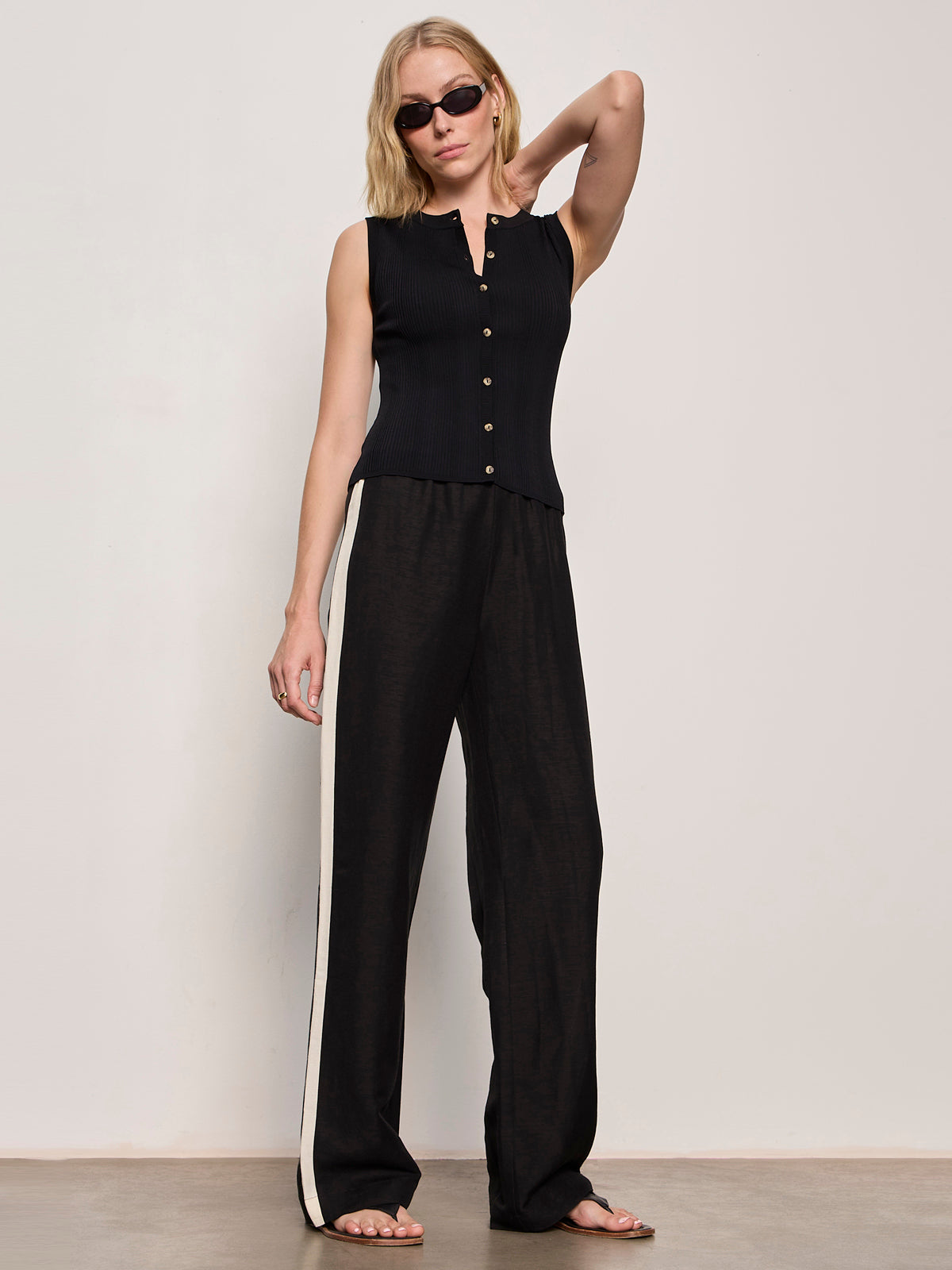CASUAL TRACK PANT BLACK / SUMMER SAND | Sanctuary Clothing