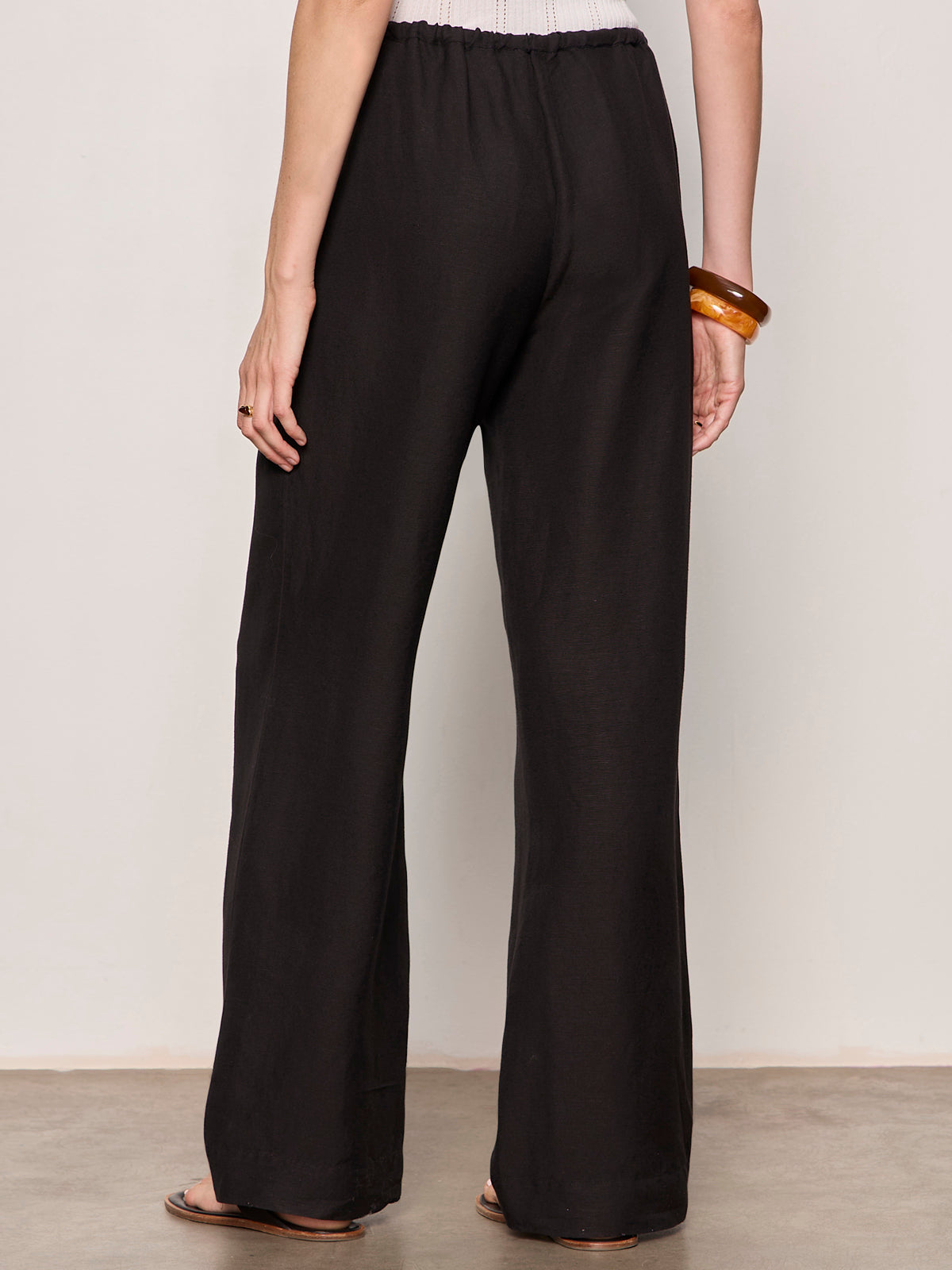 SHORELINE LINEN PANTS BLACK | Sanctuary Clothing