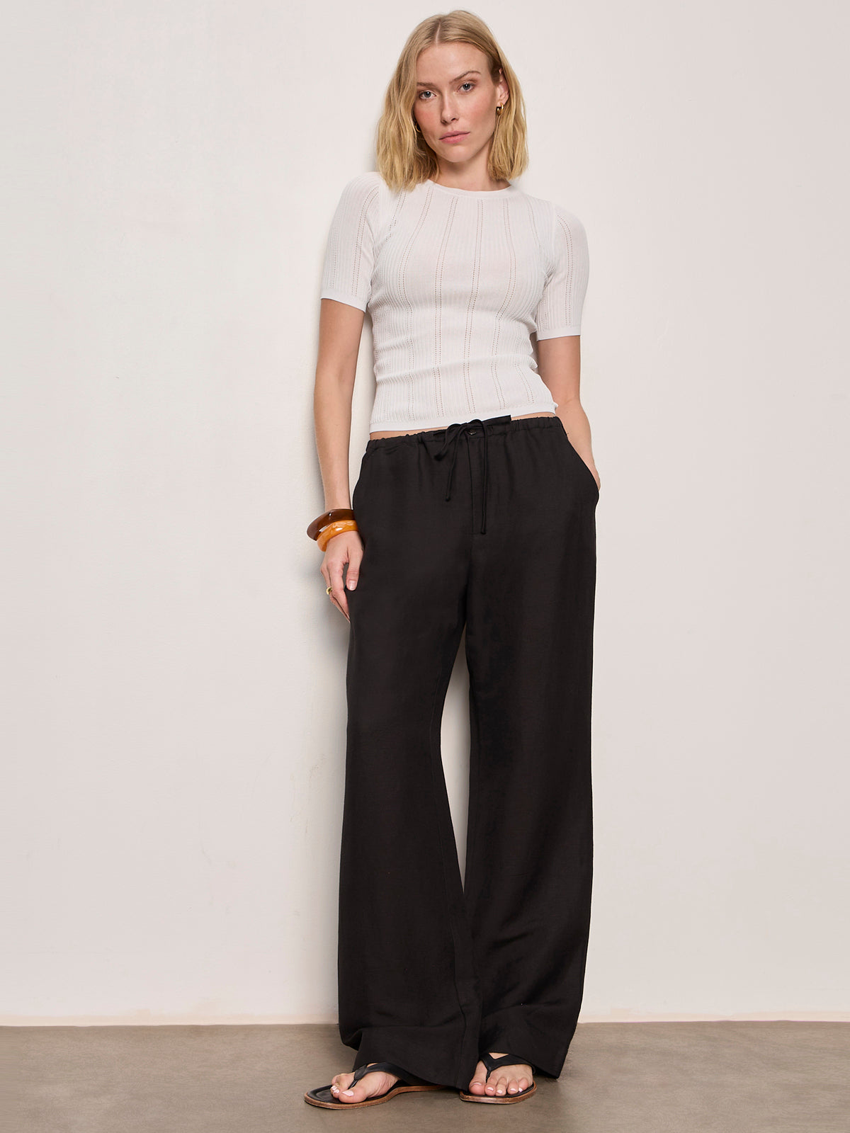 SHORELINE LINEN PANTS BLACK | Sanctuary Clothing