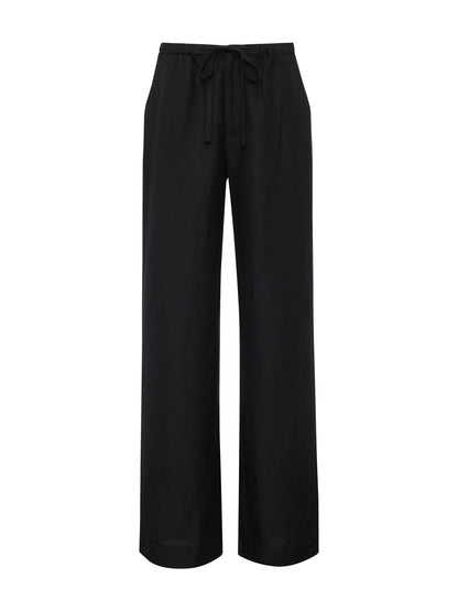 SHORELINE LINEN PANTS BLACK | Sanctuary Clothing