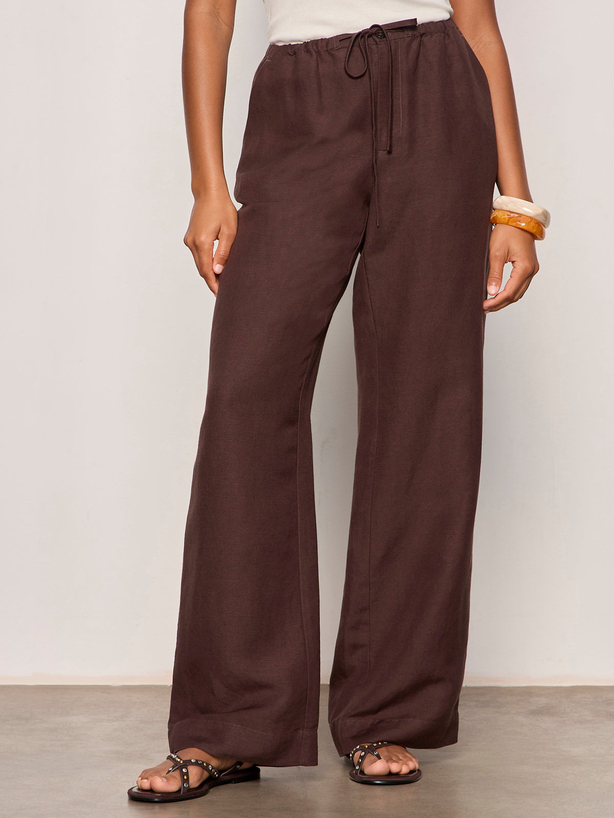 SHORELINE LINEN PANTS RICH SOIL | Sanctuary Clothing