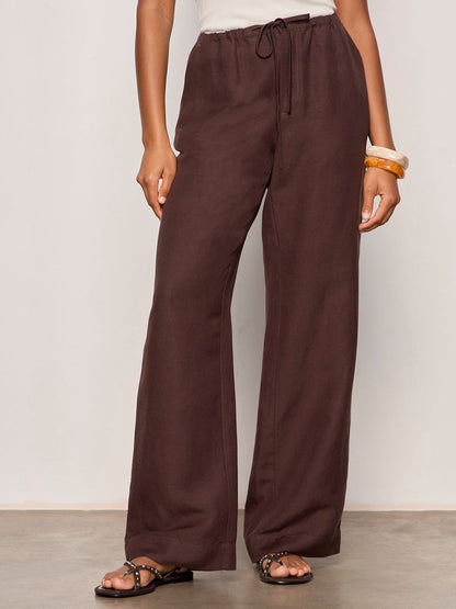 SHORELINE LINEN PANTS RICH SOIL | Sanctuary Clothing