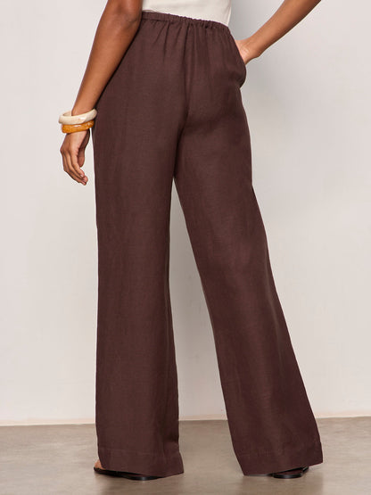 SHORELINE LINEN PANTS RICH SOIL | Sanctuary Clothing