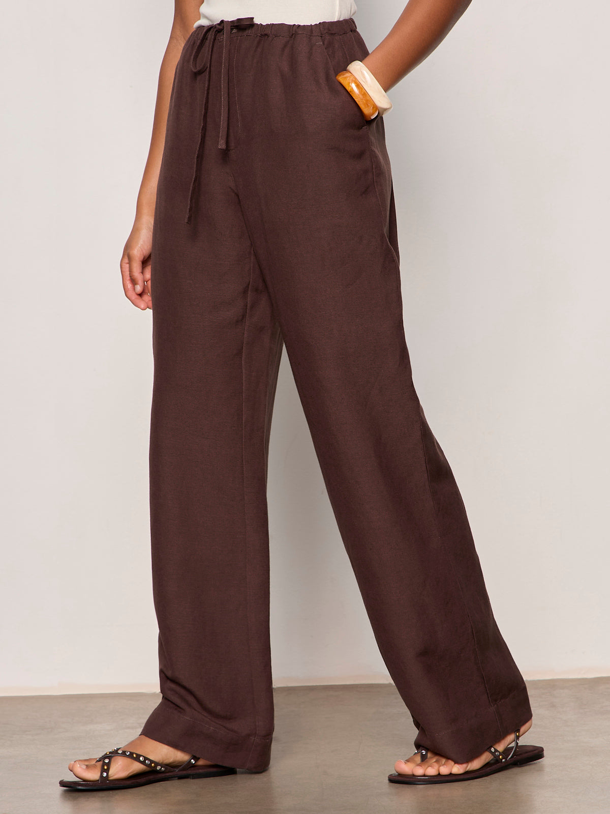 SHORELINE LINEN PANTS RICH SOIL | Sanctuary Clothing