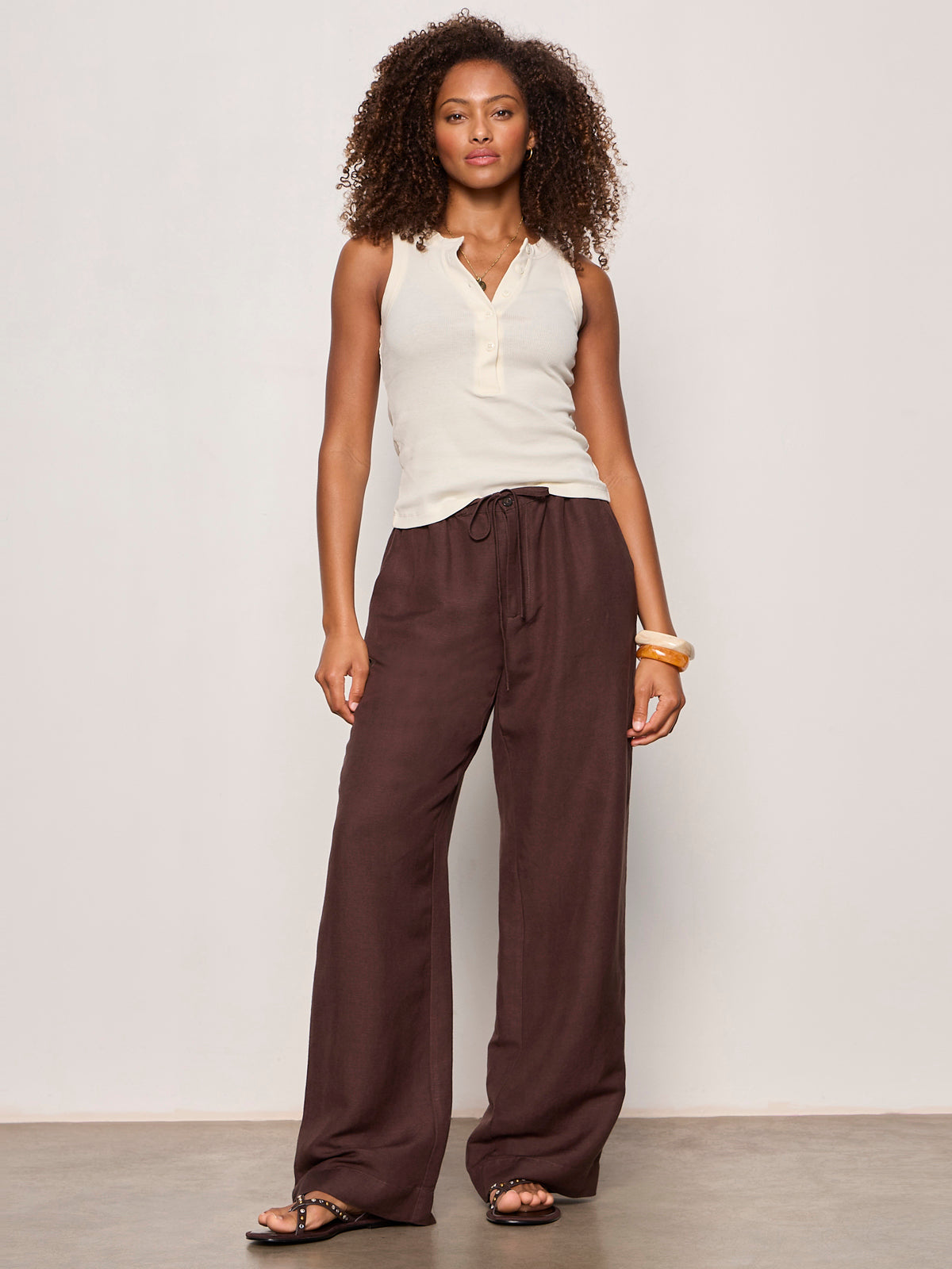 SHORELINE LINEN PANTS RICH SOIL | Sanctuary Clothing