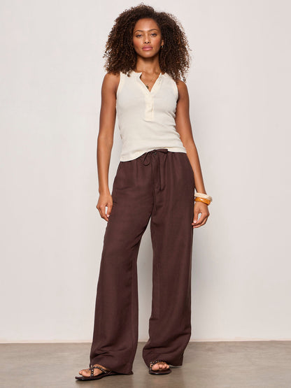 SHORELINE LINEN PANTS RICH SOIL | Sanctuary Clothing