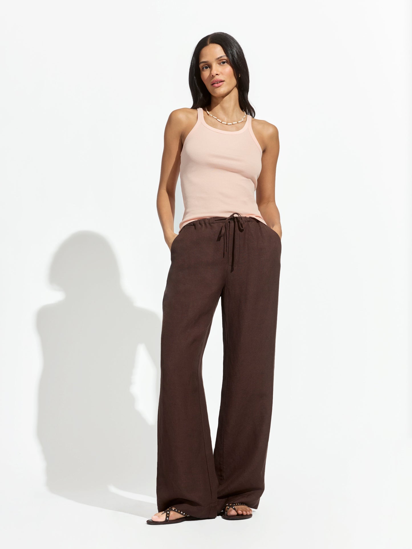 SHORELINE LINEN PANTS RICH SOIL | Sanctuary Clothing