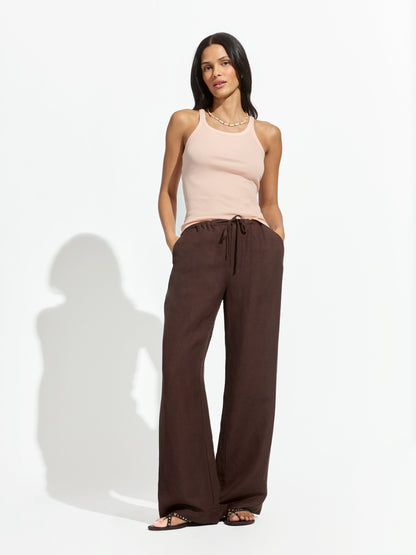 SHORELINE LINEN PANTS RICH SOIL | Sanctuary Clothing