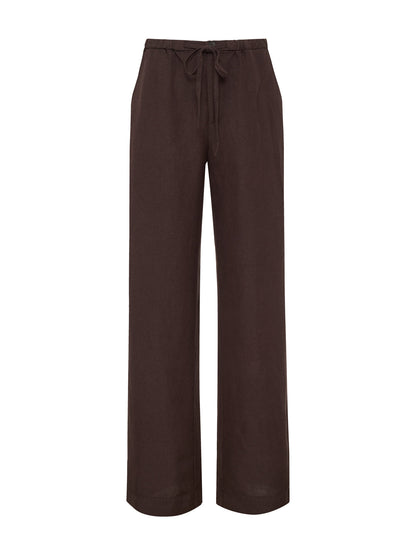 SHORELINE LINEN PANTS RICH SOIL | Sanctuary Clothing