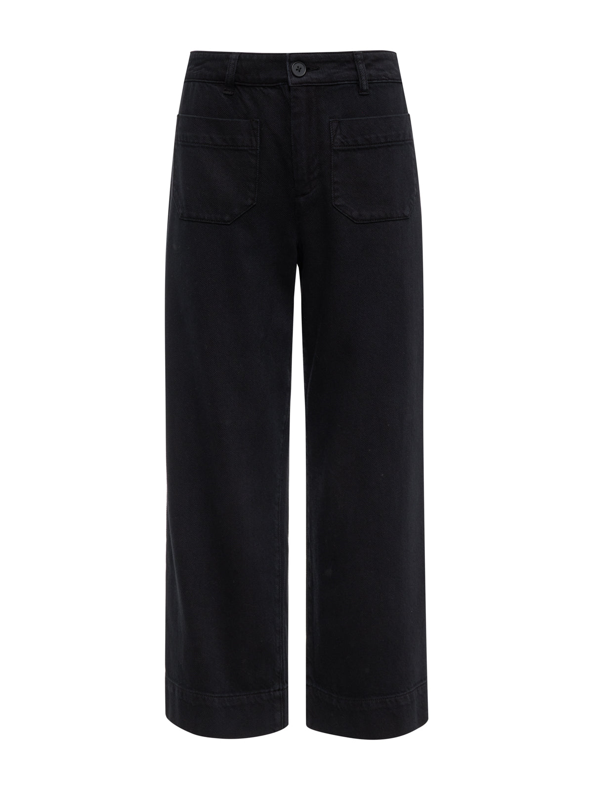 Soft Marine Wide Leg Standard Rise Crop Pant Black | Sanctuary Clothing