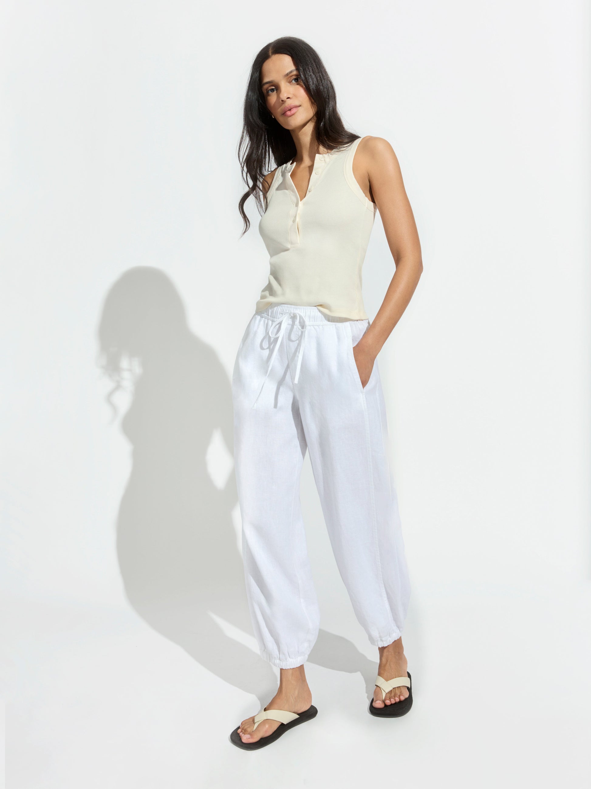 MELODY MICRO LINEN BALLOON WHITE | Sanctuary Clothing