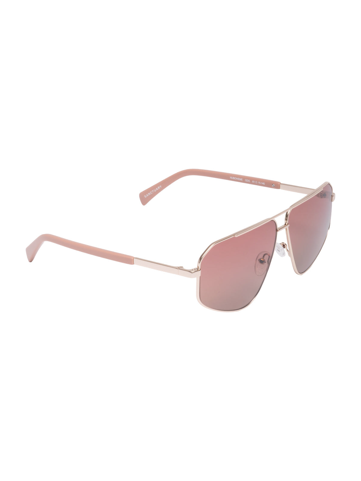 Nu Boheme Sunglasses Shiny Gold/Rose Pink Lens | Sanctuary Clothing