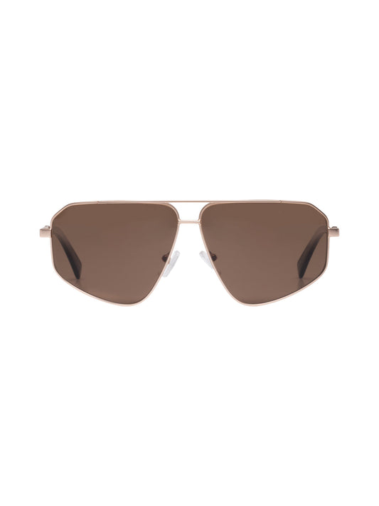 Nu Boheme Sunglasses Matte Gold/Brown Lens | Sanctuary Clothing