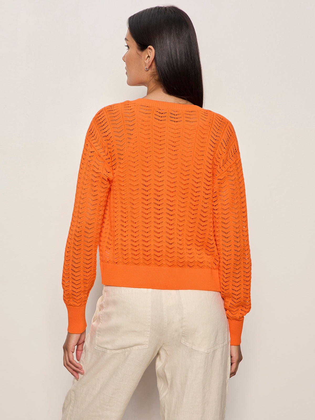 FOR KEEPS POINTELLE CARDIGAN HIBISCUS ORANGE | Sanctuary Clothing