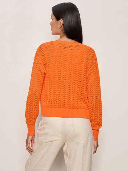 FOR KEEPS POINTELLE CARDIGAN HIBISCUS ORANGE | Sanctuary Clothing