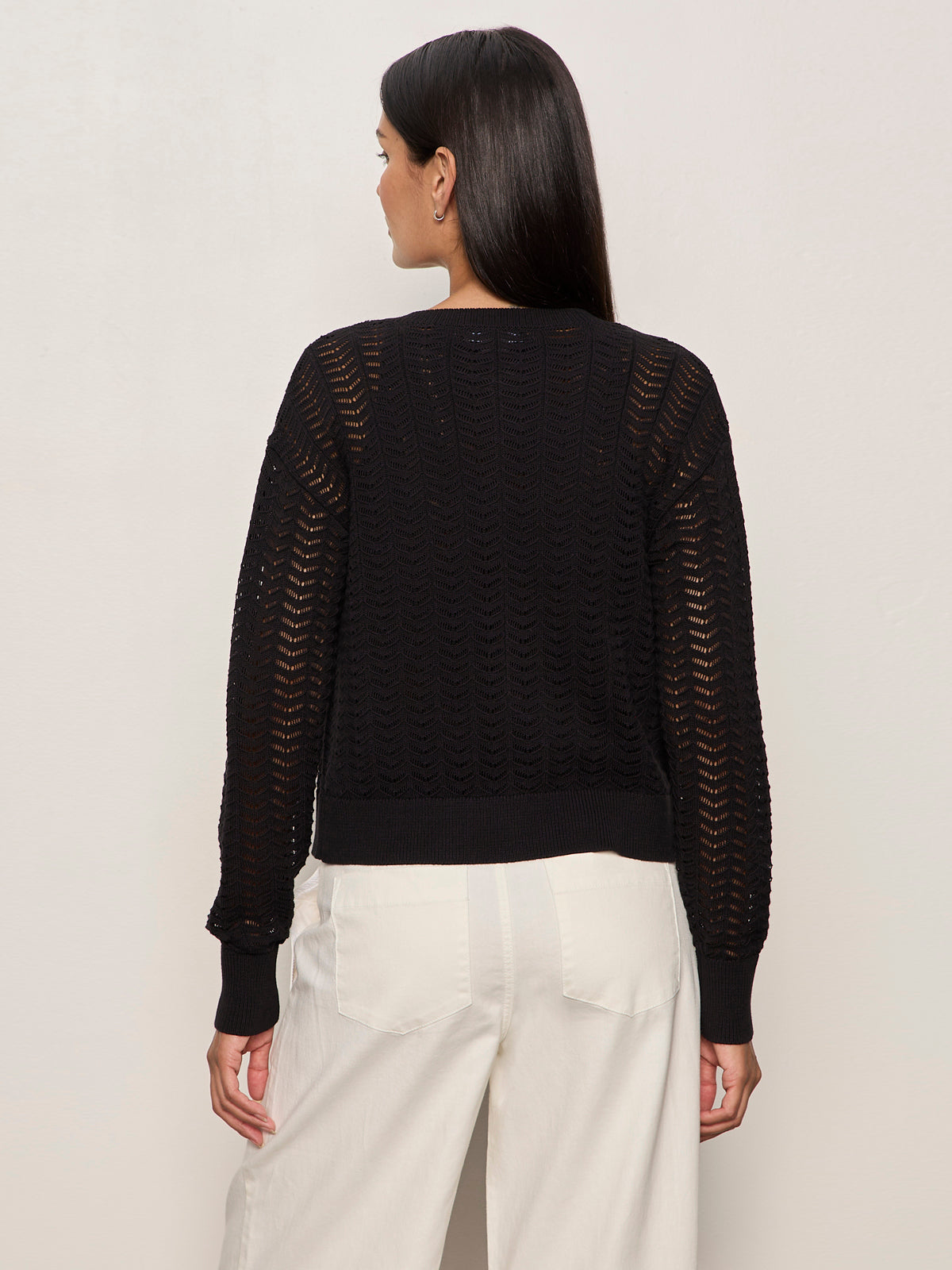 FOR KEEPS POINTELLE CARDIGAN BLACK | Sanctuary Clothing