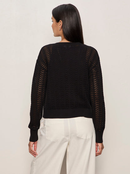 FOR KEEPS POINTELLE CARDIGAN BLACK | Sanctuary Clothing