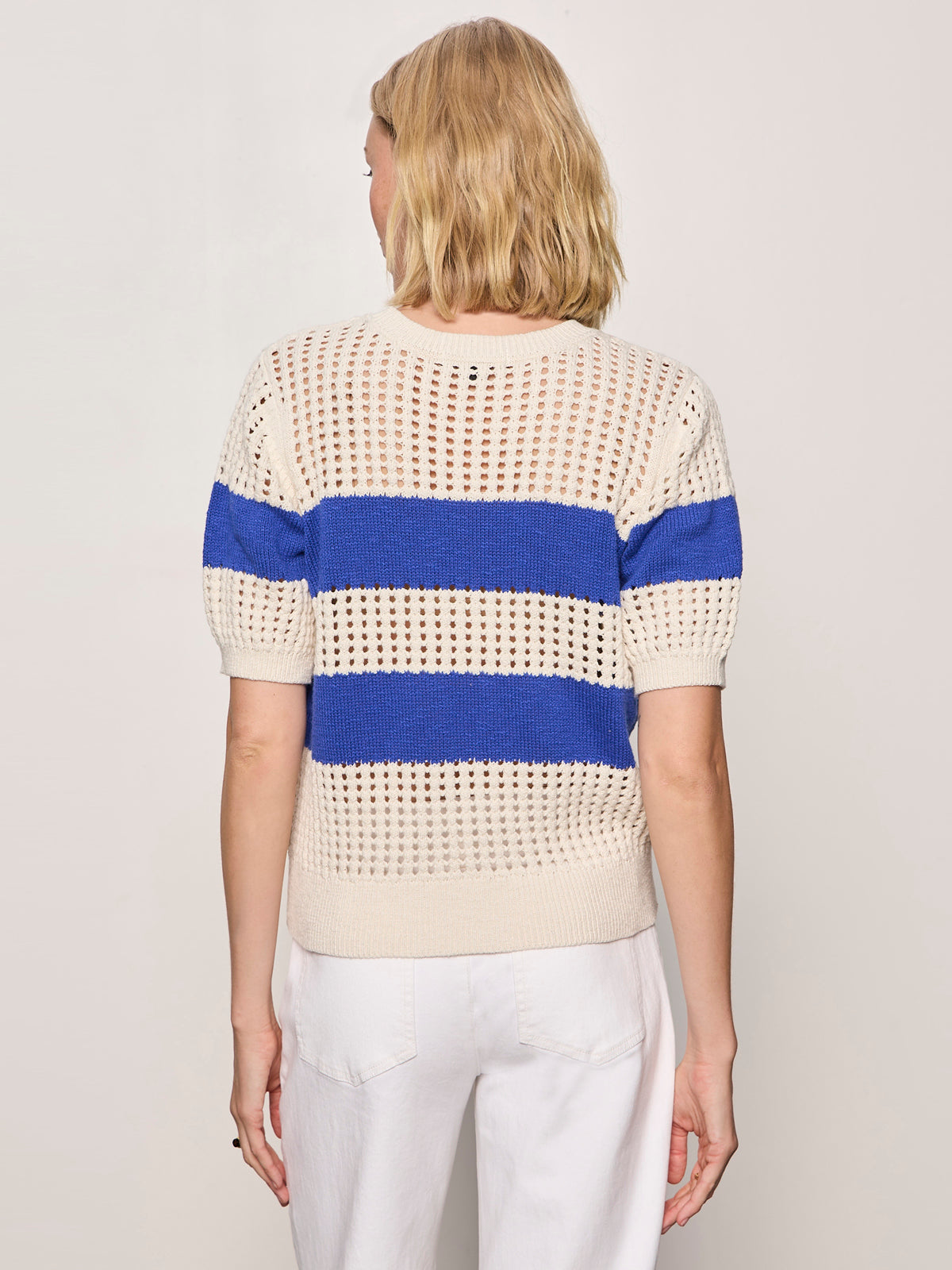 BEACHSIDE OPENWORK TEE COLLAGEN W/ LUMINOUS BLUE | Sanctuary Clothing