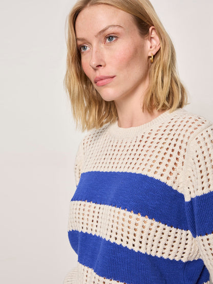 BEACHSIDE OPENWORK TEE COLLAGEN W/ LUMINOUS BLUE | Sanctuary Clothing