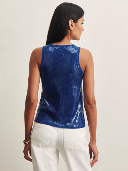 SUMMER SHINE SEQUIN SHELL LUMINOUS BLUE | Sanctuary Clothing
