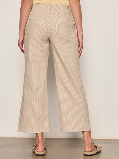 LILY CROPPED PANT LIDO STRIPE | Sanctuary Clothing