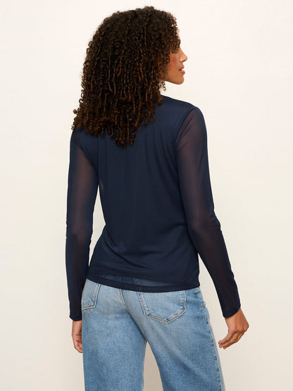 Mesh Long Sleeve Cardigan Navy Blazer | Sanctuary Clothing