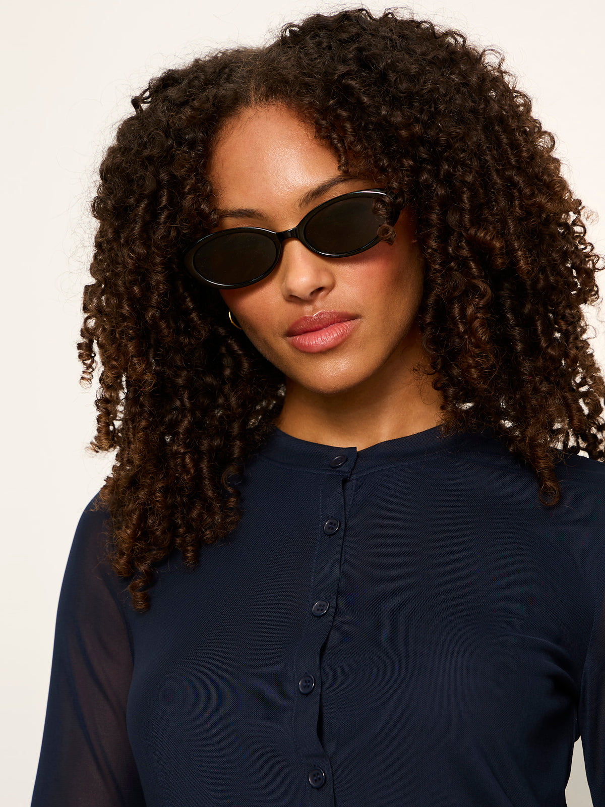 Mesh Long Sleeve Cardigan Navy Blazer | Sanctuary Clothing