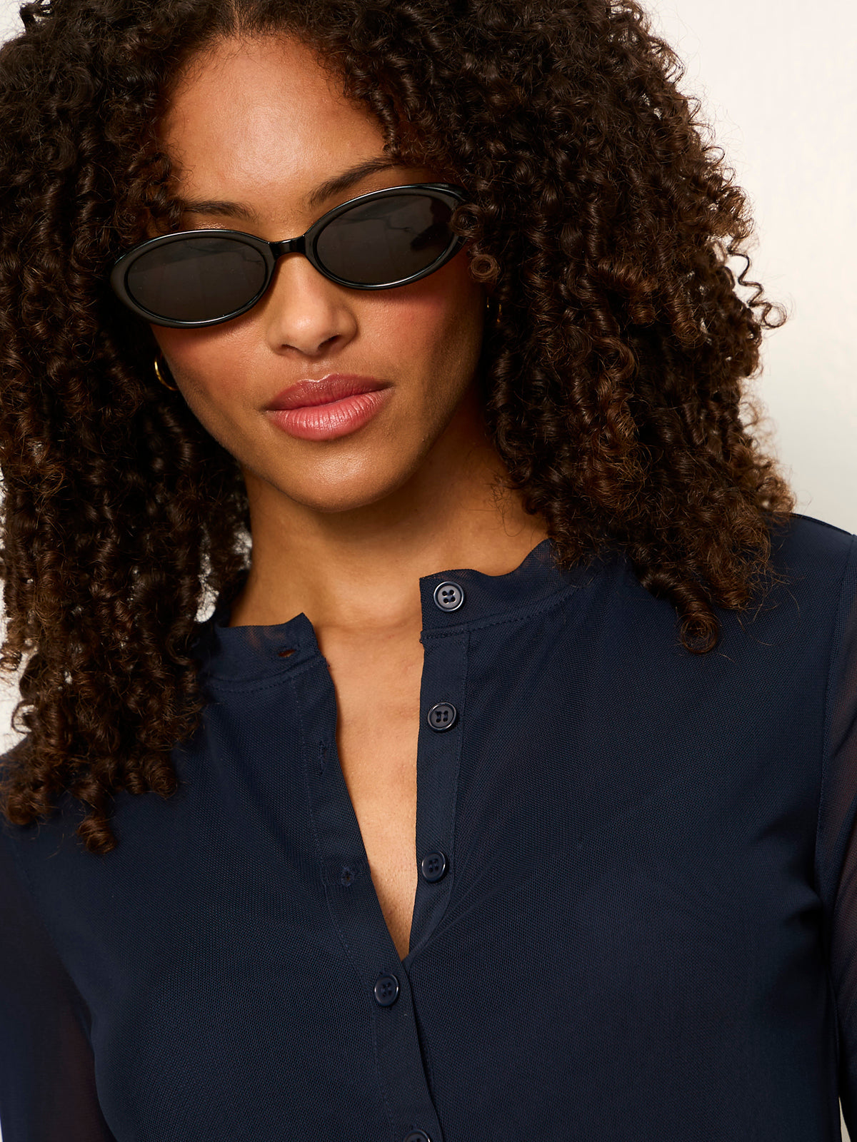 Mesh Long Sleeve Cardigan Navy Blazer | Sanctuary Clothing