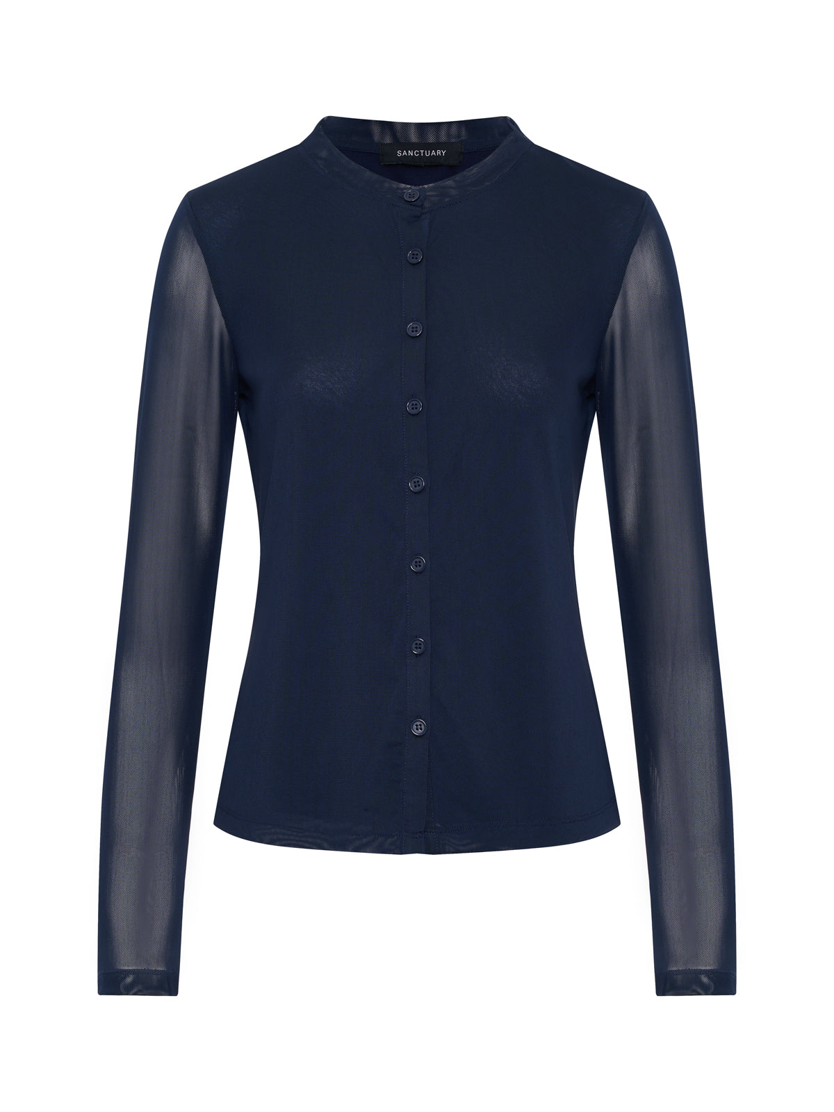 Mesh Long Sleeve Cardigan Navy Blazer | Sanctuary Clothing