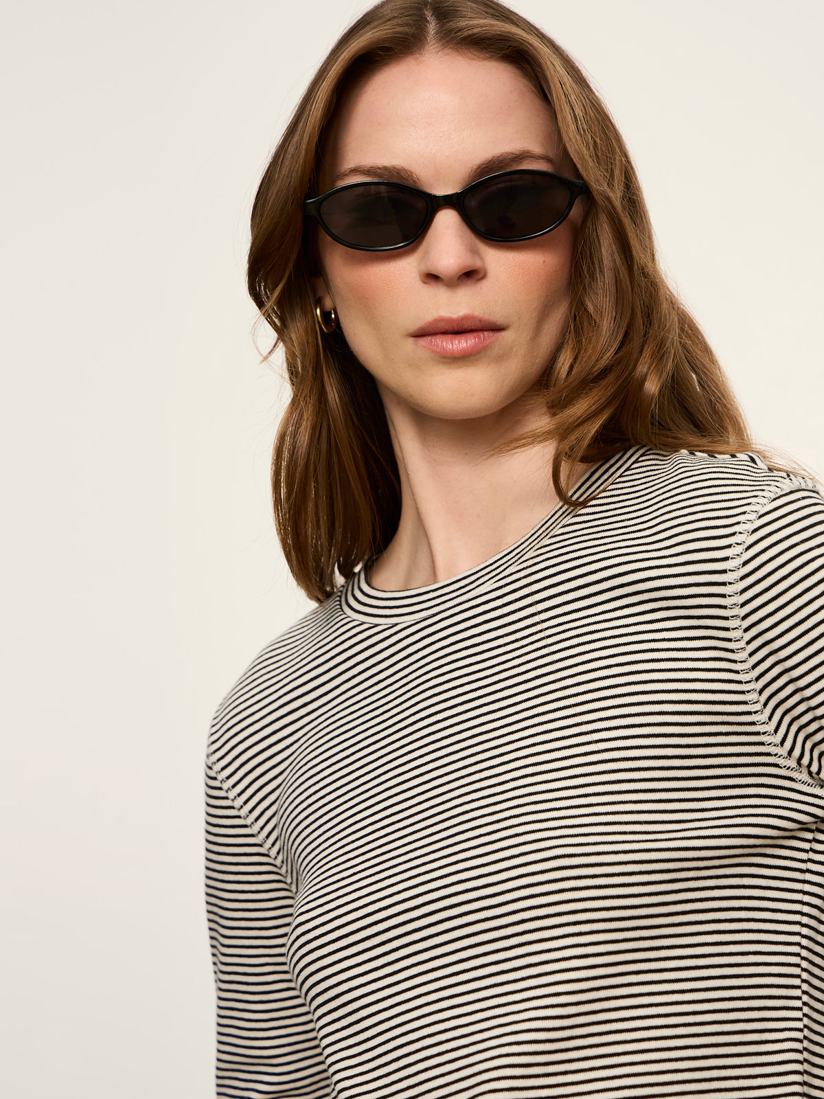 3/4 Mode Tee Chalk French Stripe | Sanctuary Clothing