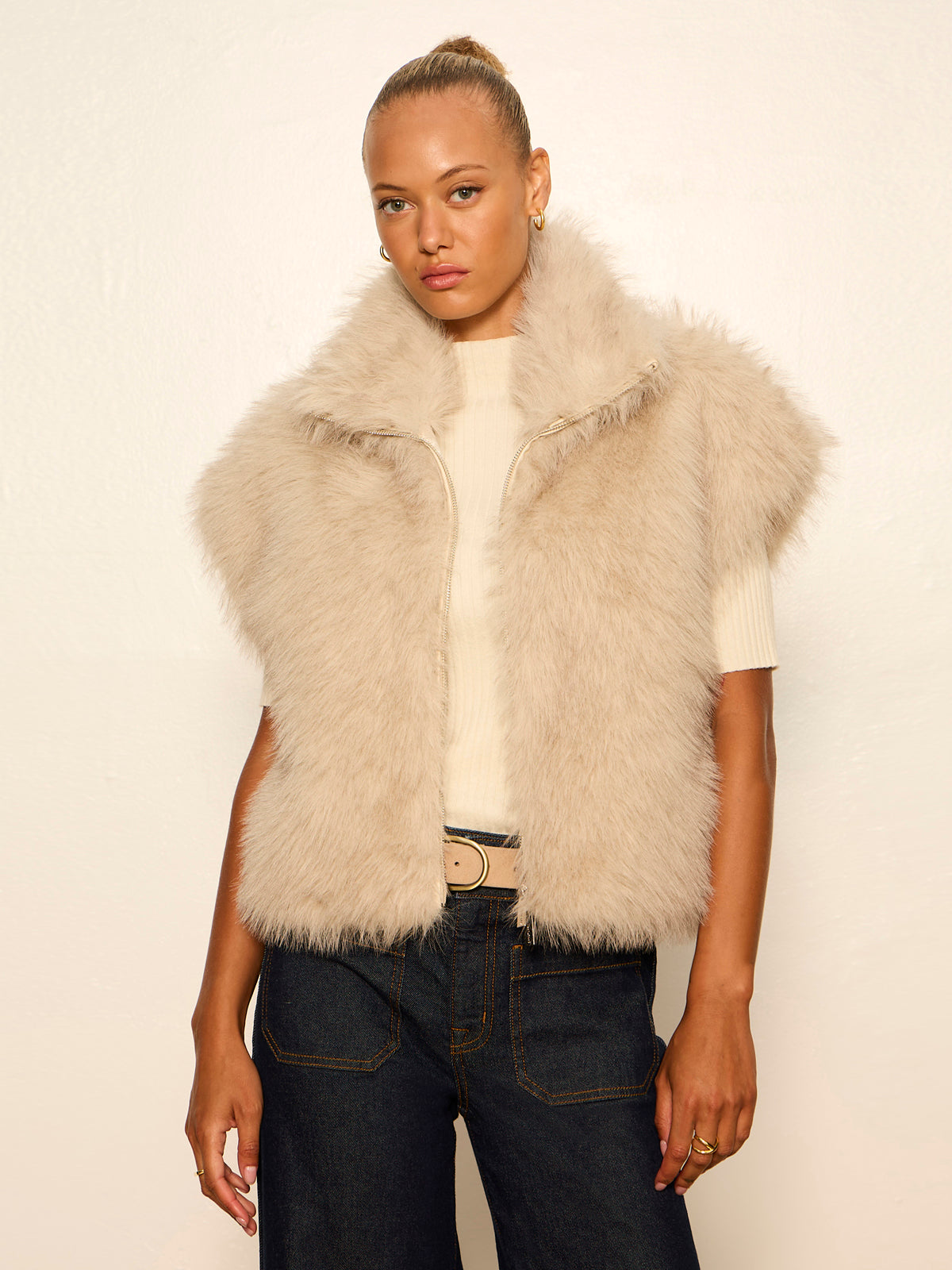 Silky Fur Vest Arctic Hare | Sanctuary Clothing