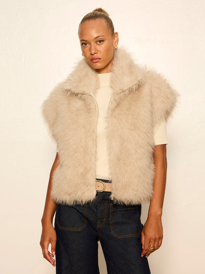 Silky Fur Vest Arctic Hare | Sanctuary Clothing