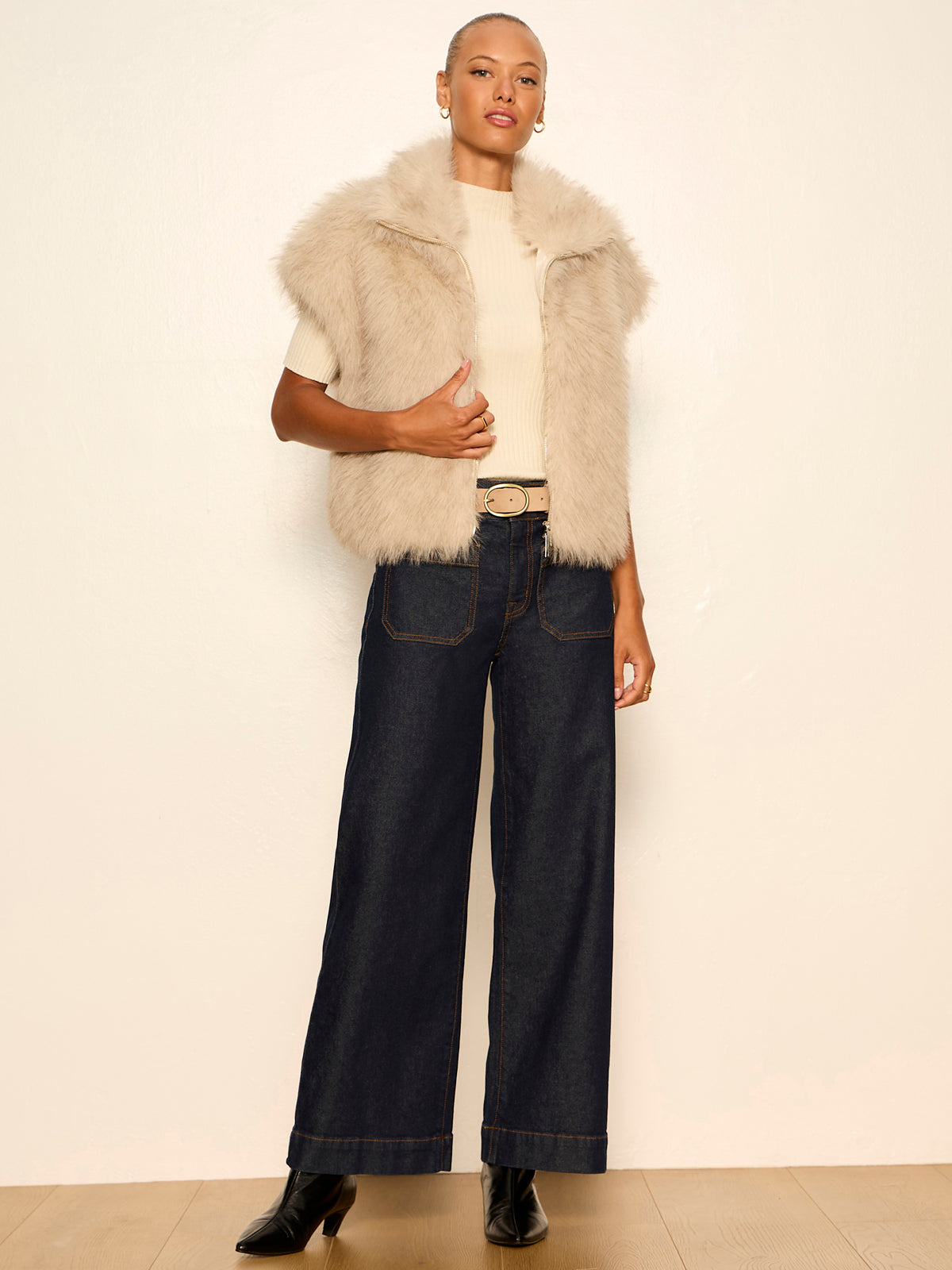 Silky Fur Vest Arctic Hare | Sanctuary Clothing