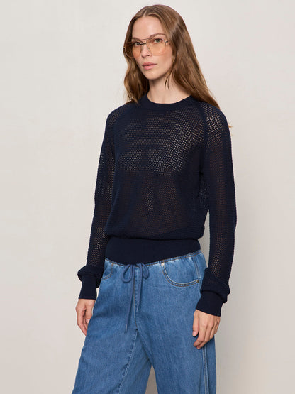 SOLEIL OPEN STITCH SWEATER NAVY BLAZER | Sanctuary Clothing