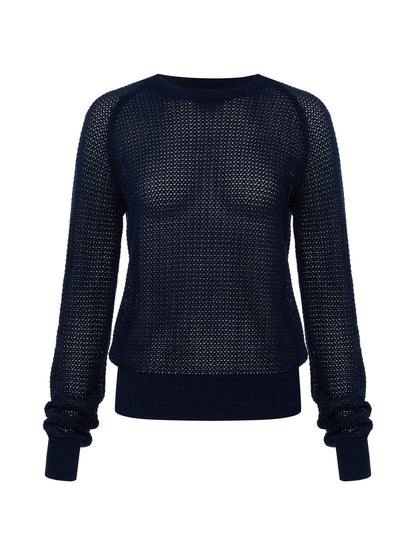 SOLEIL OPEN STITCH SWEATER NAVY BLAZER | Sanctuary Clothing