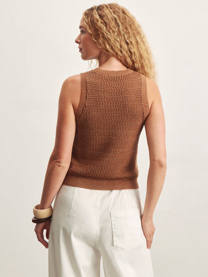 NATURAL STATE HALTER TANK TOASTED COCONUT METALLIC | Sanctuary Clothing