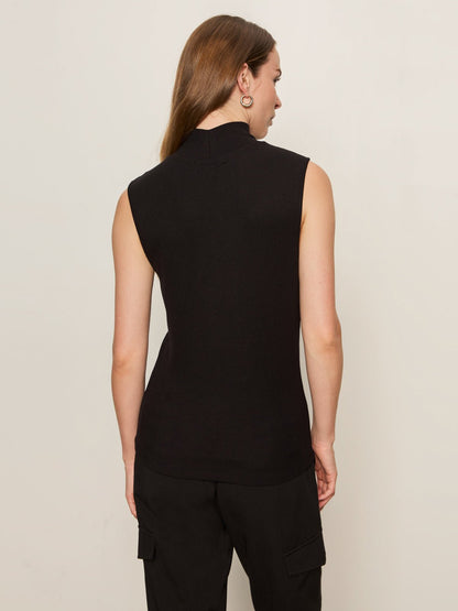 Essential Sleeveless Mock Neck Tank Black | Sanctuary Clothing
