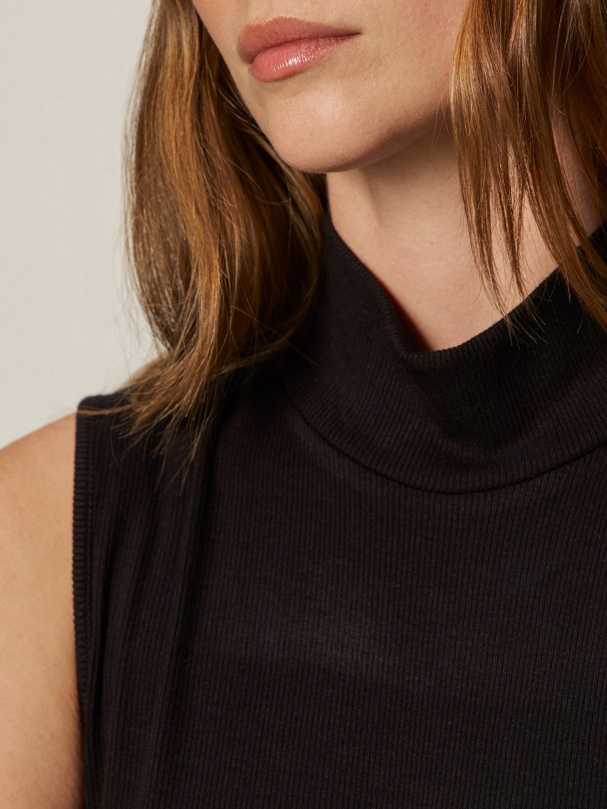 Essential Sleeveless Mock Neck Tank Black | Sanctuary Clothing