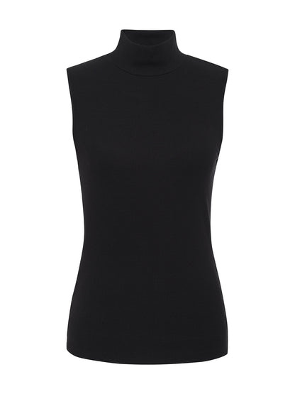 Essential Sleeveless Mock Neck Tank Black | Sanctuary Clothing