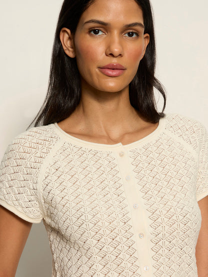 ALL IN POINTELLE BUTTON TOP COLLAGEN | Sanctuary Clothing