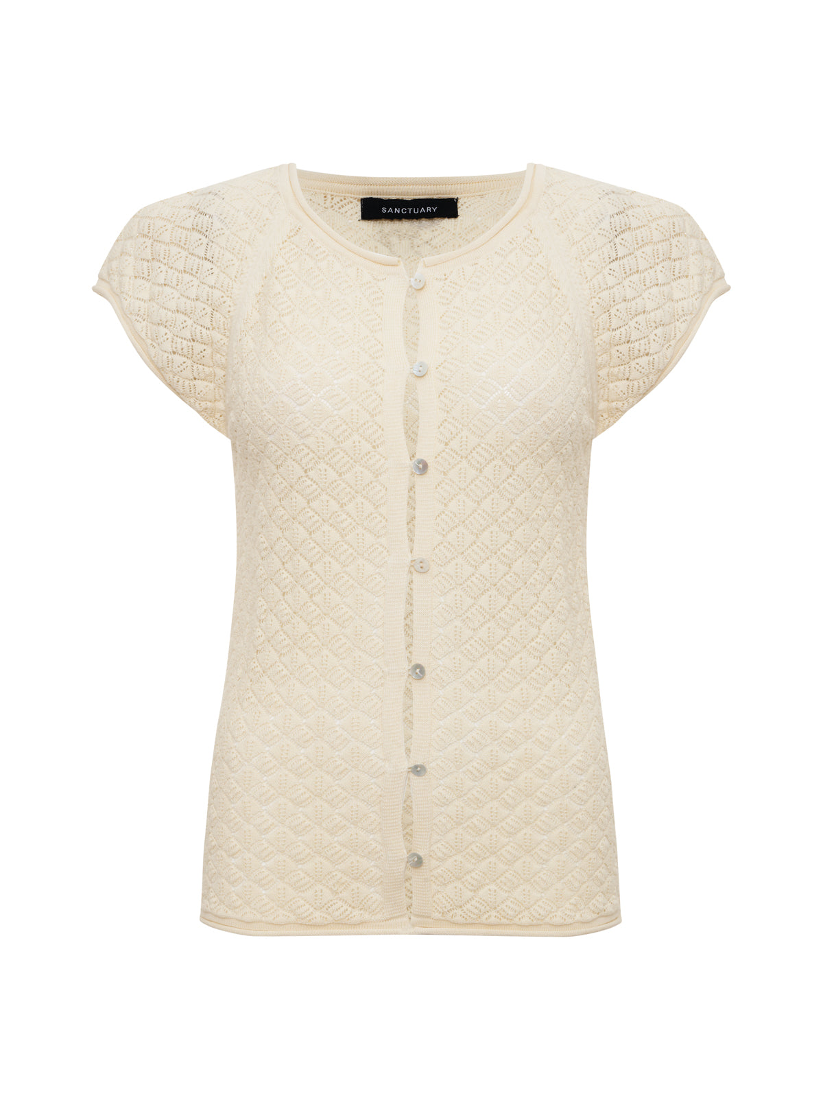 ALL IN POINTELLE BUTTON TOP COLLAGEN | Sanctuary Clothing