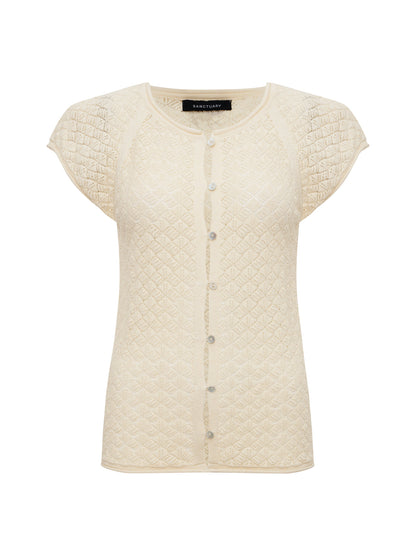 ALL IN POINTELLE BUTTON TOP COLLAGEN | Sanctuary Clothing