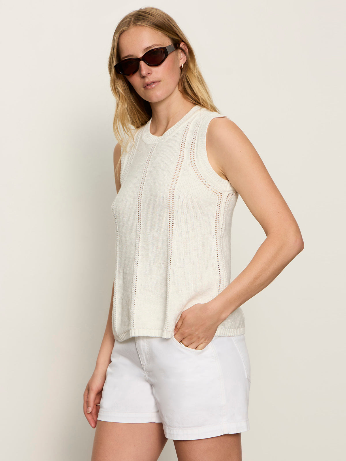 EASY POINTELLE SHELL CHALK | Sanctuary Clothing
