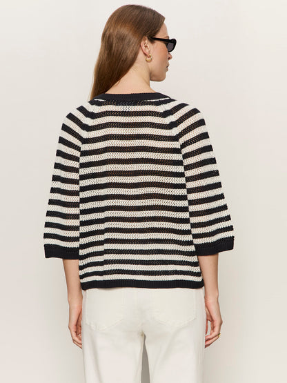 Lace Up Sweater Tee Black/Chalk | Sanctuary Clothing