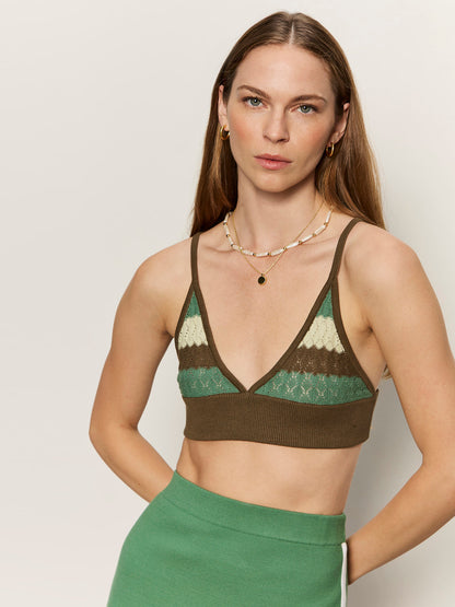 ONE AND ONLY KNIT BRALETTE TIMBER/GREEN JUICE/GREEN MIST | Sanctuary Clothing