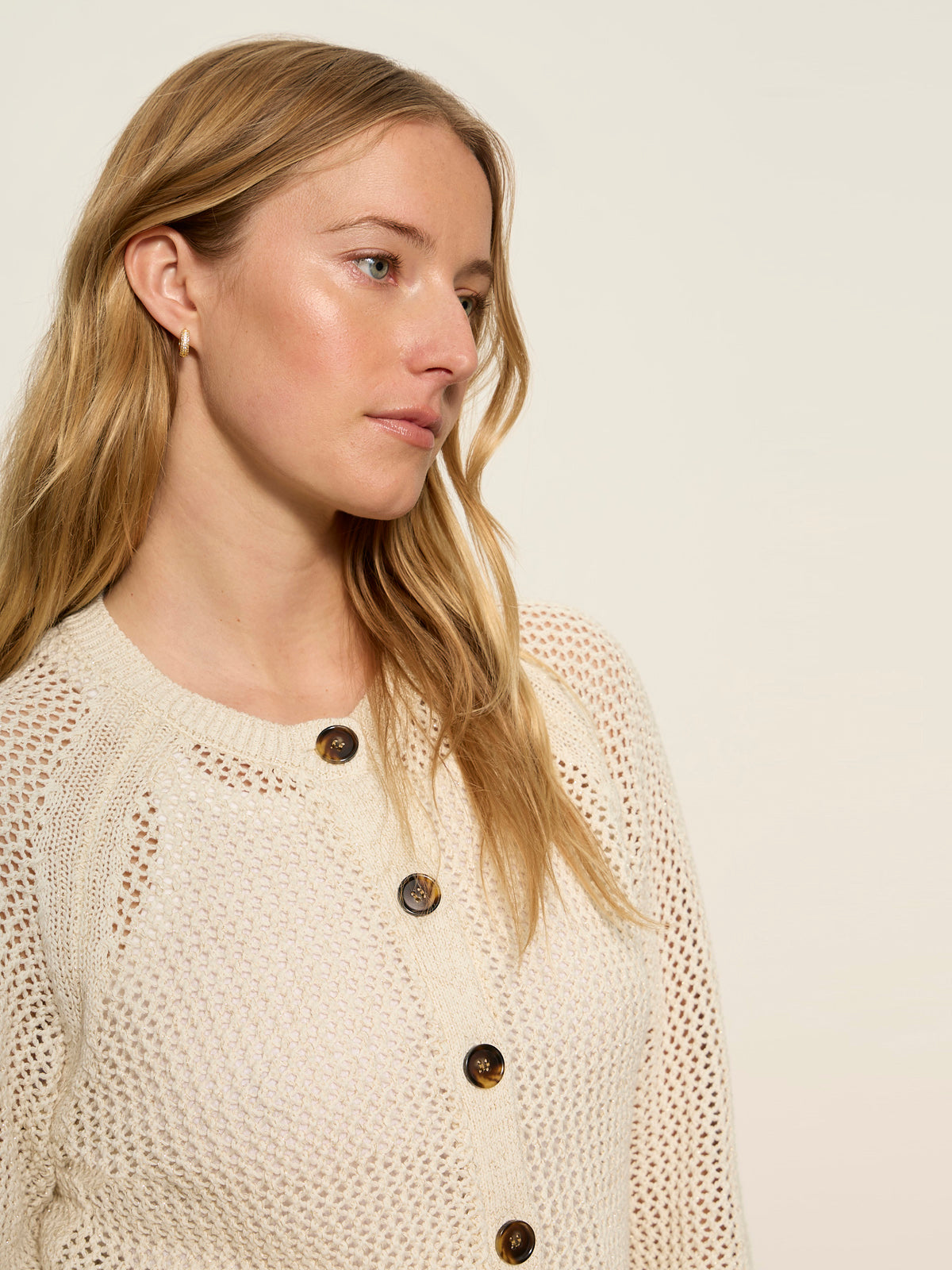 METALLIC OPEN KNIT CARDI COLLAGEN | Sanctuary Clothing